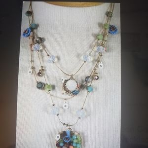 NWT Betsy Johnson Goldtone Rhinestone Necklace